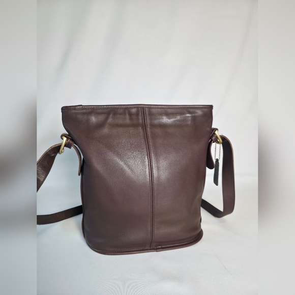 Vintage Coach 4153 Bleeker Bag Mahogany Brown Bucket Purse Brass Hardware - Picture 4 of 16